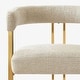 preview thumbnail 4 of 9, 25" Seat Height Upholstered Chenille Gold Metal Counter Stool