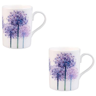 Roy Kirkham LUCY MUG-ALLIUMS, Set of 2, Design: 3 Stems
