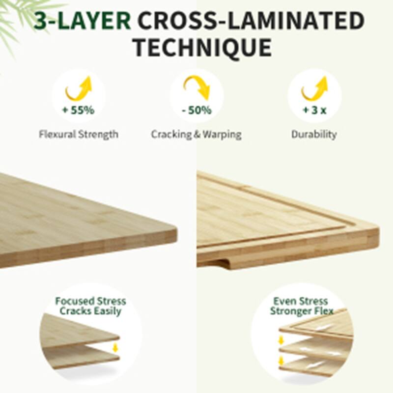 24-in L X 18-in W Large Wood Cutting Board - 24-in L X 18-in W