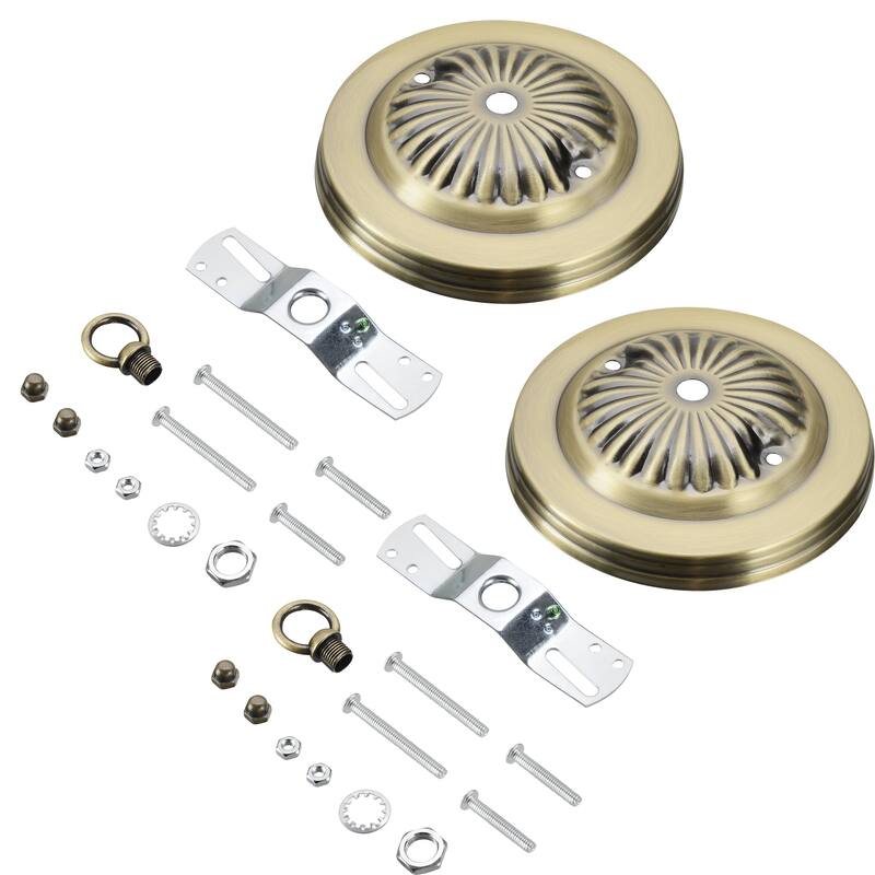 Aspen Creative Canopy Kit Chandelier & Light Fixture Accessories, Antique Brass, 2PK Antique