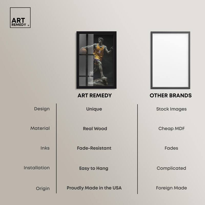 Basketball Yellow Uniform Shadowbox by Art Remedy
