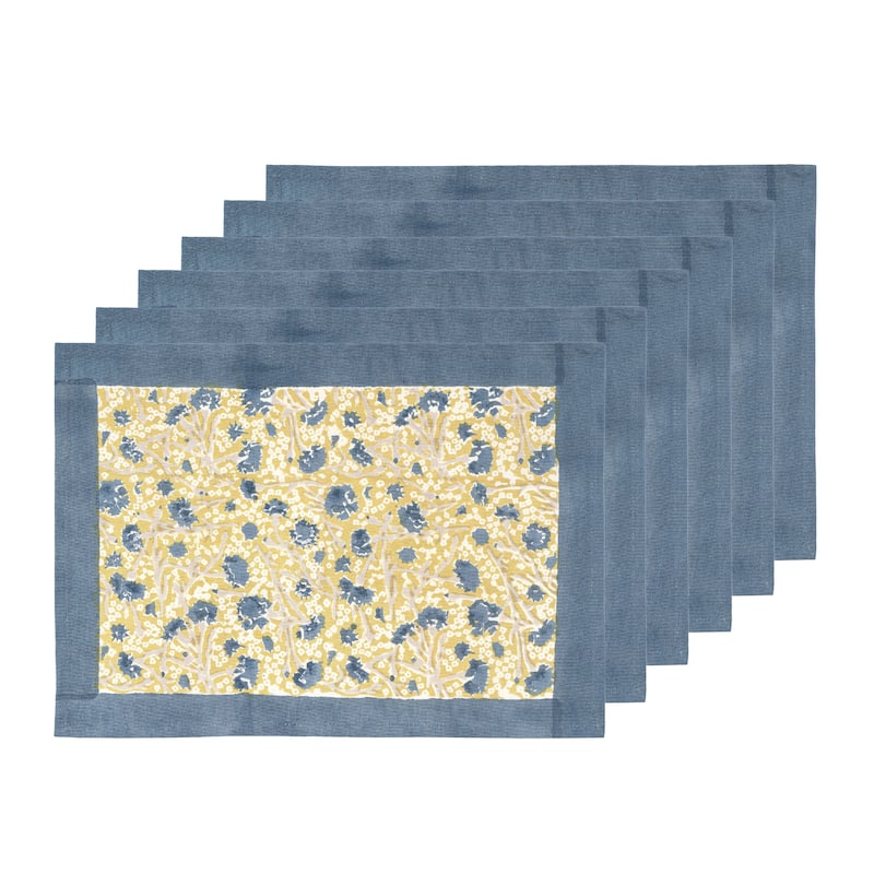 Couleur Nature Meadows Mats - Set of 6 - Blue/Green