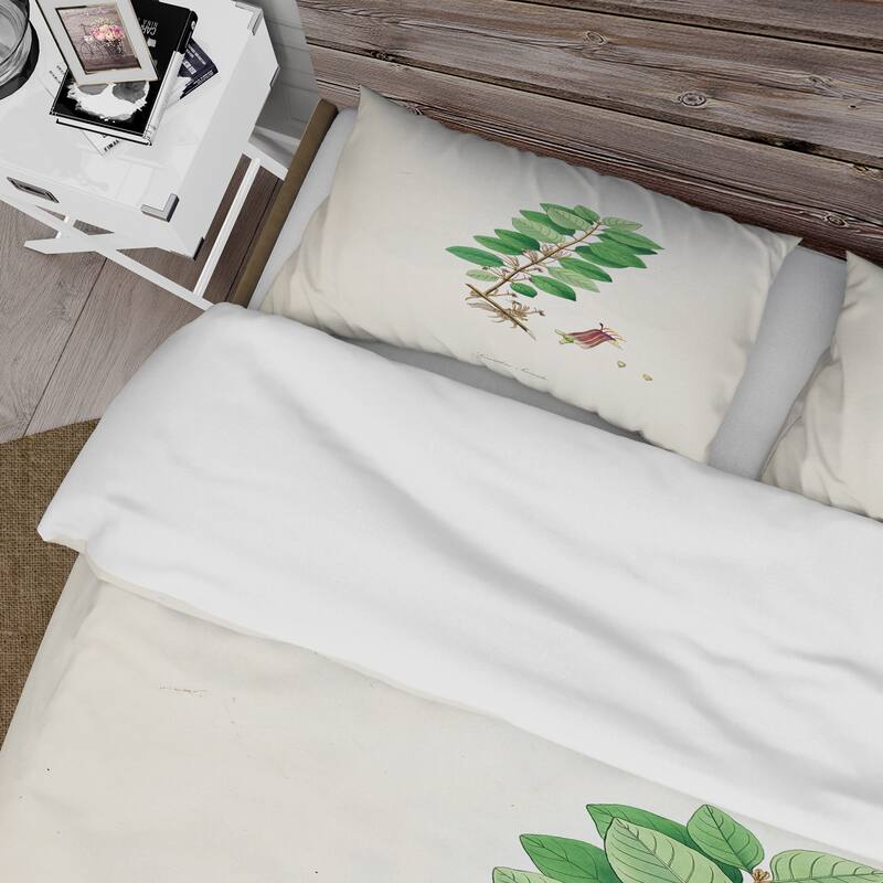 Designart 'Vintage Plant Life XVII' Farmhouse Duvet Cover Set
