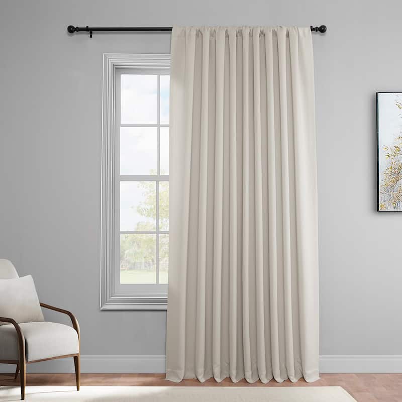 Exclusive Fabrics Extra Wide 96-Inch Room Darkening Curtain (1 Panel) - 100 X 96 - Alabaster Beige