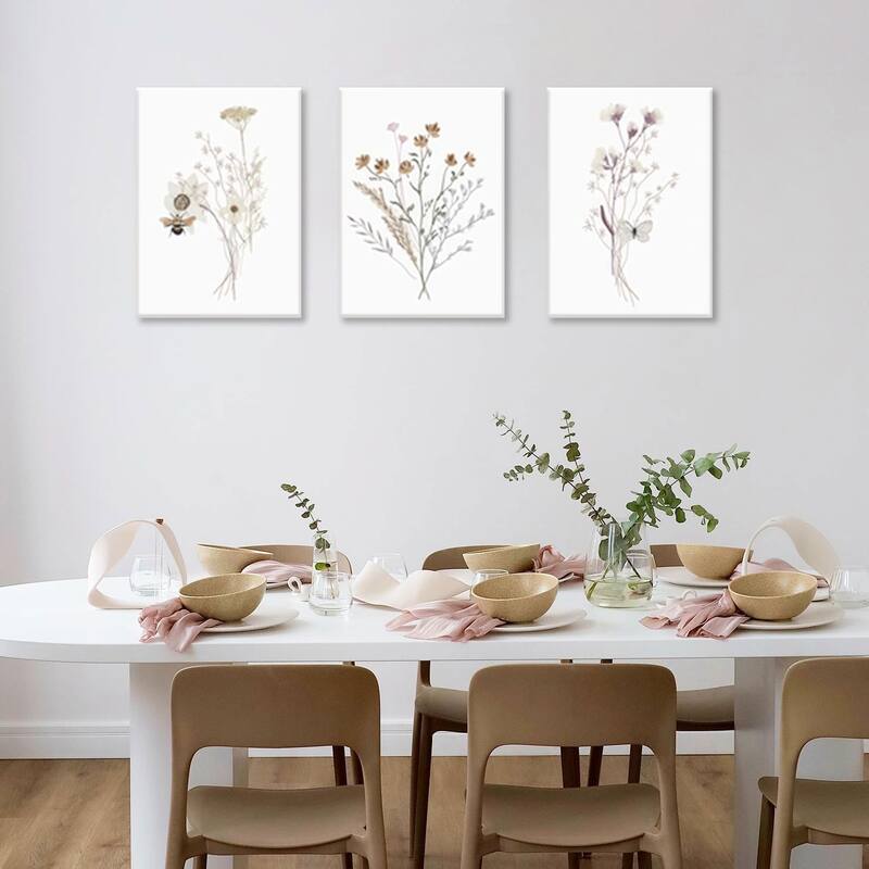 Wildflower Wall Art Butterfly Bee Botanical Floral