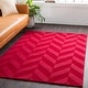 preview thumbnail 24 of 46, Hand-Woven Ann Tone-on-Tone Zig-Zag Wool Rug 2'3" x 12' - Red