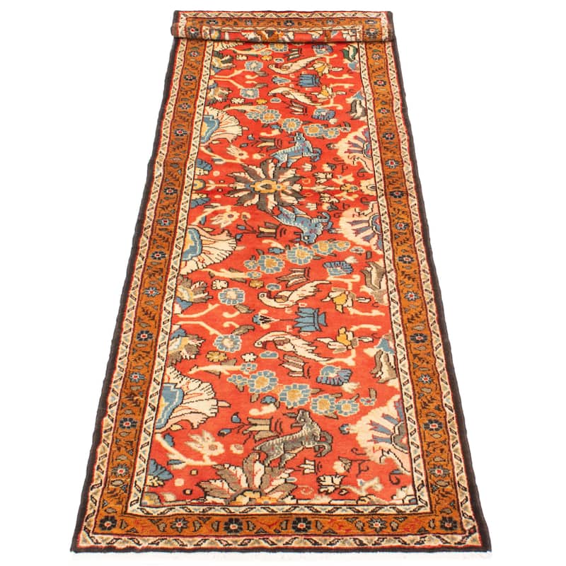 ECARPETGALLERY Hand-knotted Andelz Red Wool Rug - 3'1 x 9'8