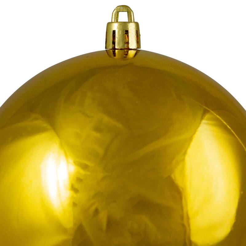 Shiny Vegas Gold Shatterproof Christmas Ball Ornament 4" (100mm)