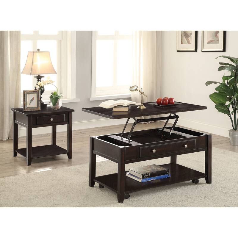 Bradford Lift Top Coffee And End Table Set Walnut