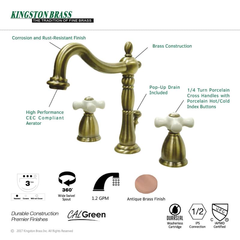 Kingston Brass Heritage 8 in. Widespread Bathroom Faucet