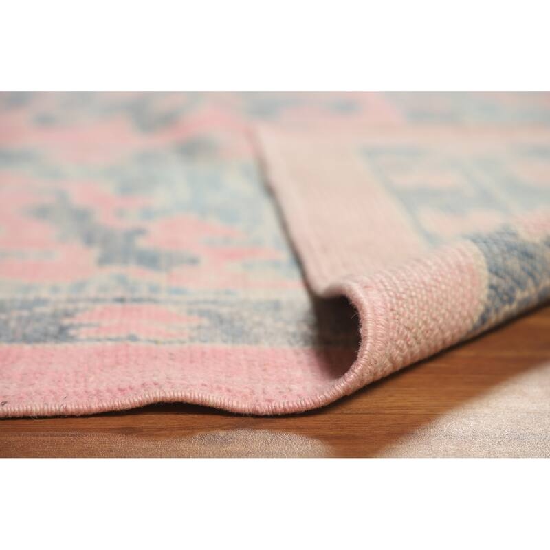 Hand Knotted Oriental 100% Wool Carpet Transitional All-Over Pink Oushak Area Rug - 12' 5'' X 9' 5''