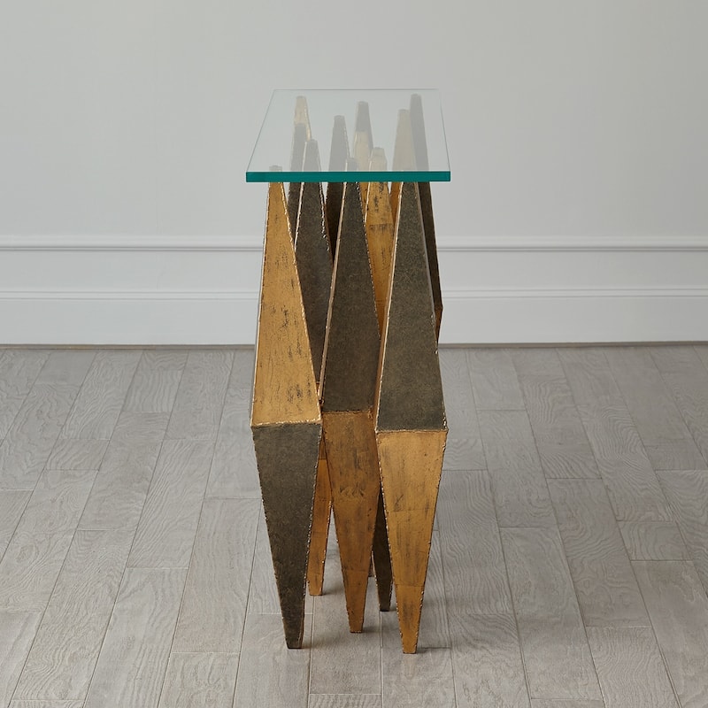 Harlequin Console-Distressed Gold Leaf