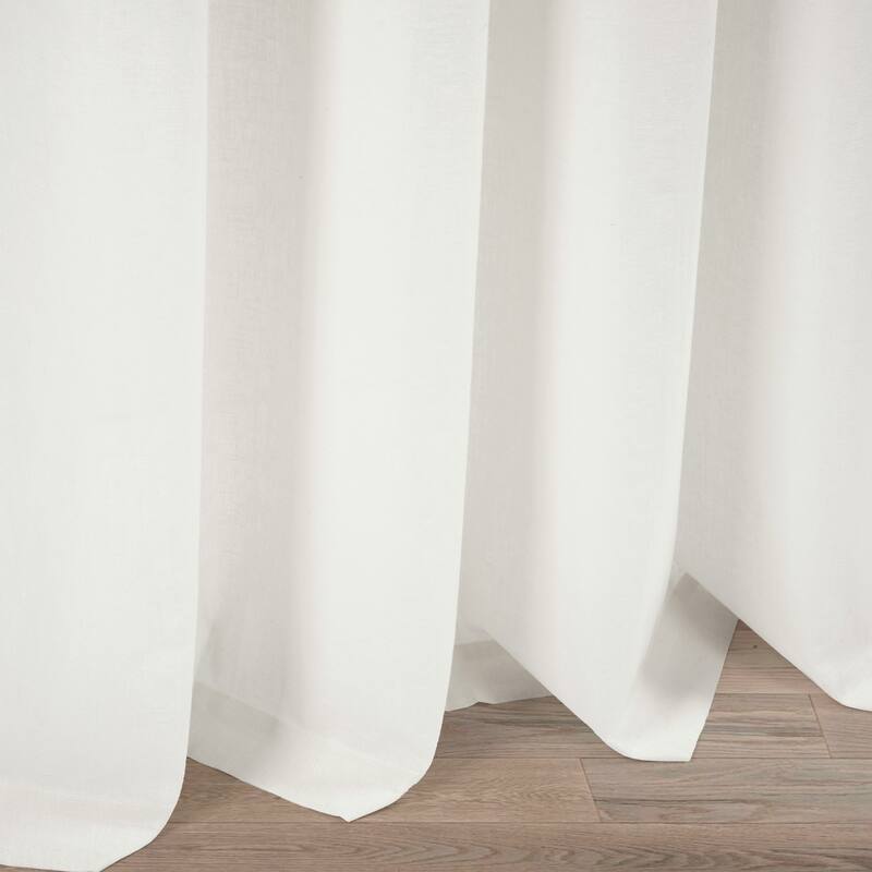 Lush Decor Belgian Flax Prewashed Linen Rich Cotton Blend Window Curtain Panel Single