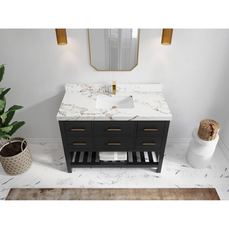 Willow Collections 48 in. W x 22 in. D Parker Single Sink Bathroom Vanity with Countertop