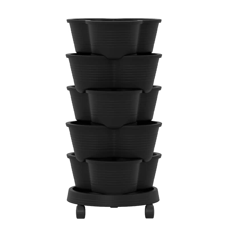 Vertical Strawberry Planter, 5 Tier Hanging Vertical Gardening Planter, Stackable Garden Tower Pot for Strawberries, Flowers