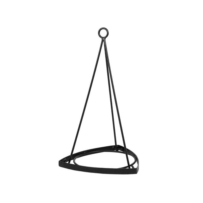 Achla Designs 22.25"H Black Wrought Iron Lina Hanging Planter w/ Burnt Sienna Galvanized Steel Pot