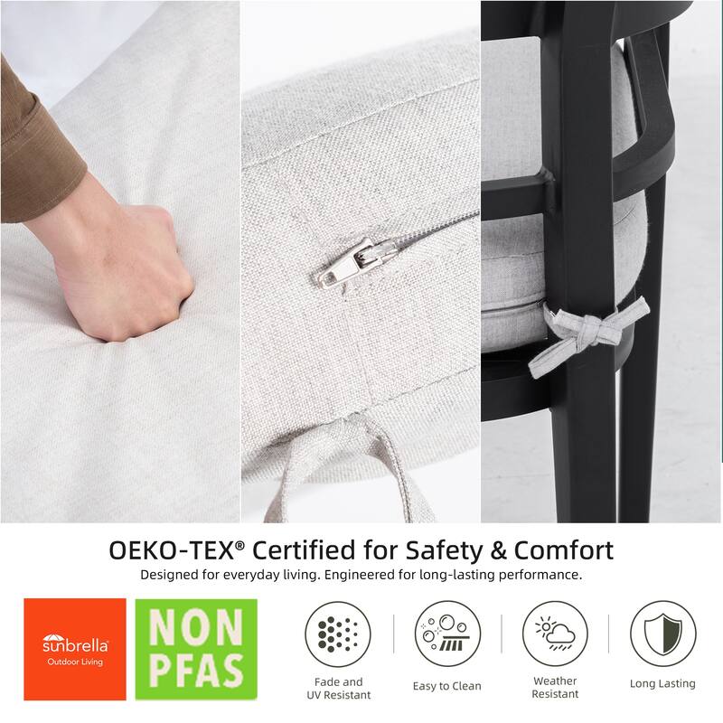 GDFStudio Catalina Modern 5-Piece Outdoor Dining Set with Sintered Stone Table,Swivel Chairs, Sunbrella Cushion