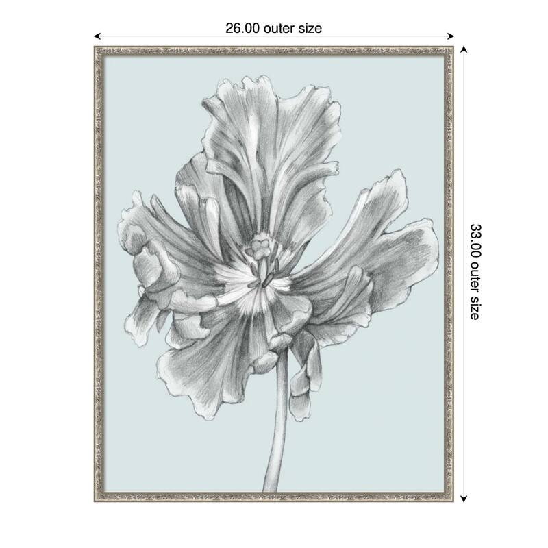 Silvery Blue Tulips No. 3 by Jennifer Goldberger Wood Framed Wall Art Print