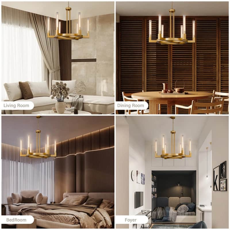 KAYLA 35 in. 6 - Light Wagon Wheel Chandelier - 35in