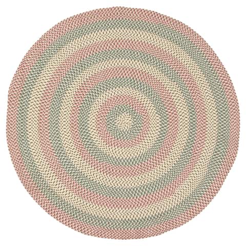 ECARPETGALLERY Braid weave Sienna Pink, Teal Polypropylene Rug - 6'0 x 6'0