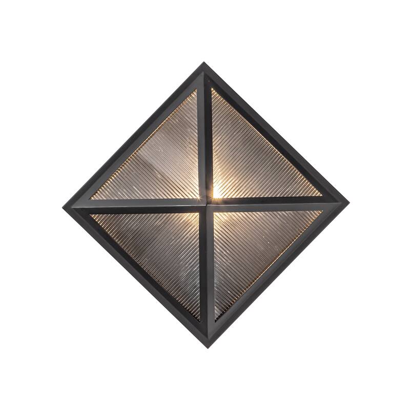 Alora Lighting EW332511 Cairo 11" Tall Outdoor Wall Sconce - Textured Black / Clear Ribbed Glass