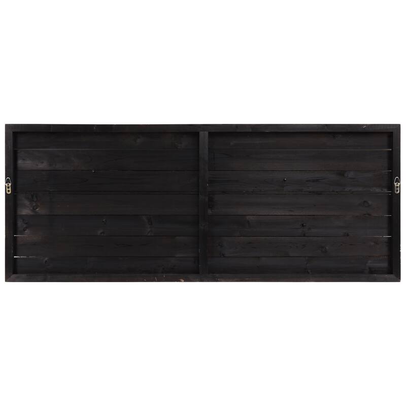 "Chickens" Handed Painted Iron Wall Sculpture on Slatted Solid Wood Wall Art