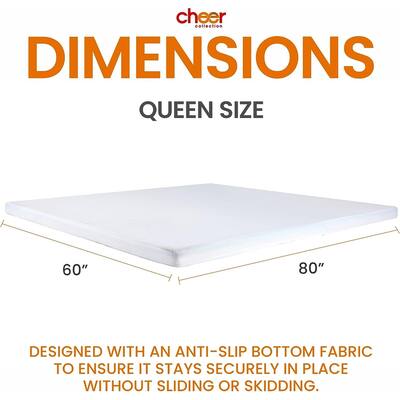 Cheer Collection 3 Inch Gel Infused Memory Foam Bed Topper