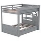 preview thumbnail 12 of 34, Full Size Pine Wood Bunk Bed with Storage Staircase, Multifunctional Convertible Daybed with 3 Drawers & Full-length Guardrail