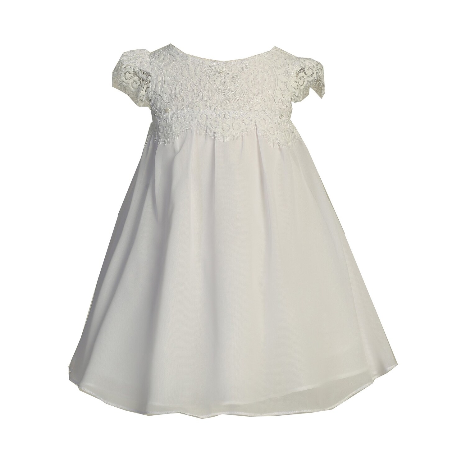 white chiffon flower girl dress