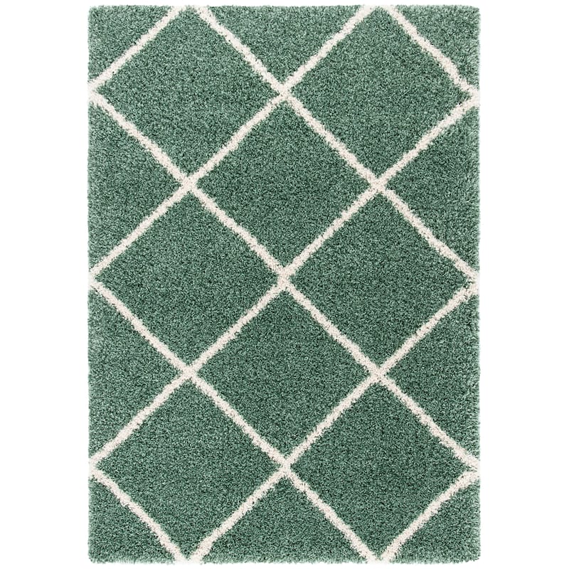 SAFAVIEH Hudson Shag Estella Diamond Trellis 2-inch Thick Rug