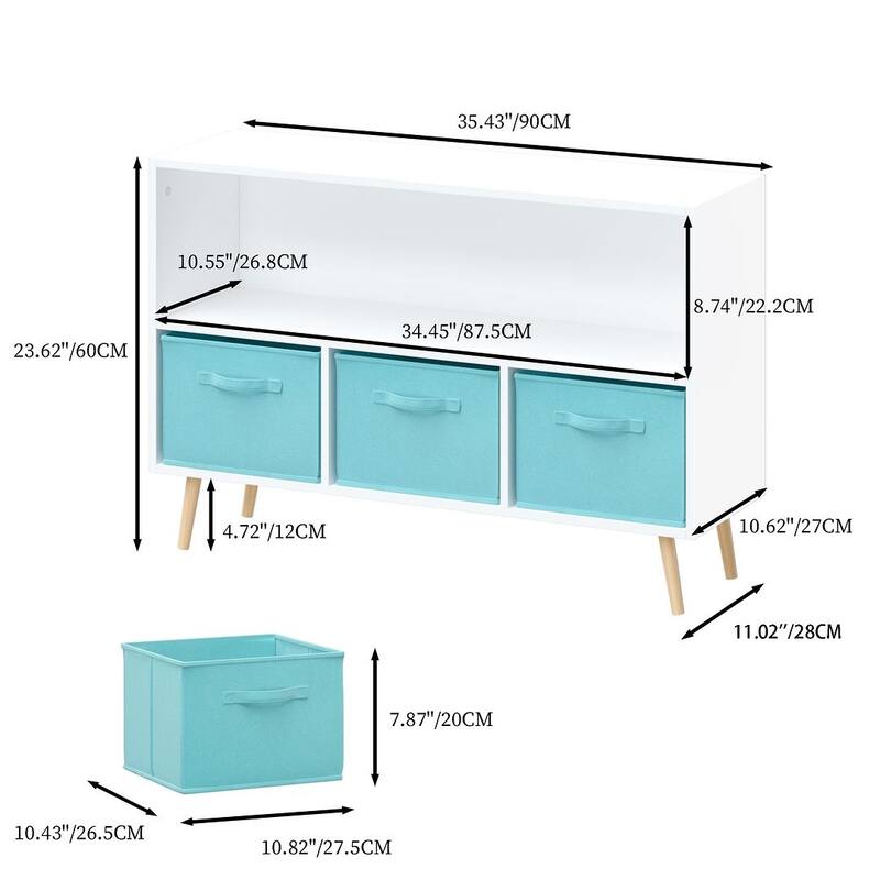 Kids Toy Storage Box Organizer with Bookcase for Books,Toys