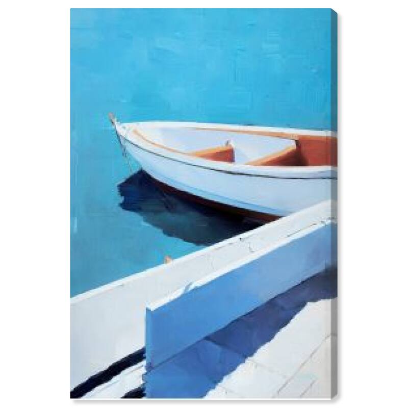 Wynwood Studio Canvas Nautical and Coastal Vineyard Boat Blue and Celeste Nautical & Coastal Wall Art Canvas Print