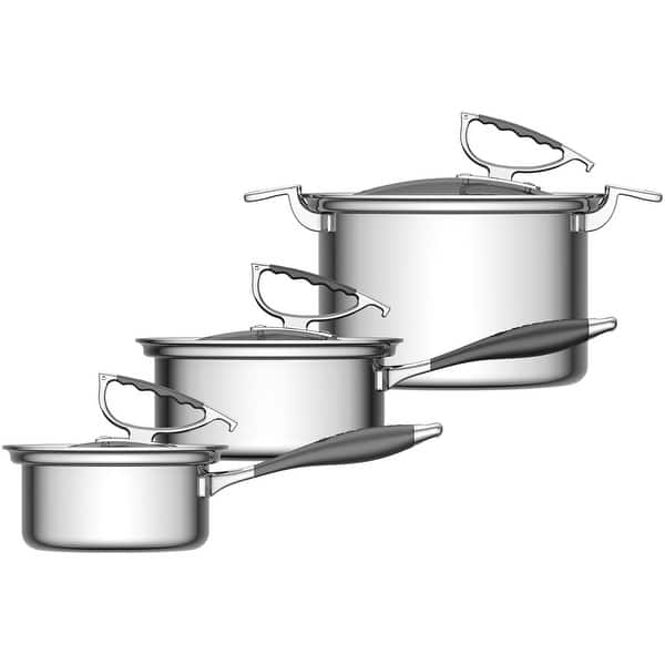 CookCraft by Candace 6-Piece Stainless Steel Cookware Set CookCraft by Candace 6-Piece Stainless Steel Cookware Set