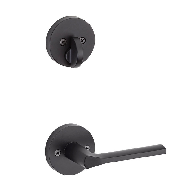 Kwikset 971LSLRDT Lisbon Single Cylinder Keyed Entry Interior Pack with Round Rosette