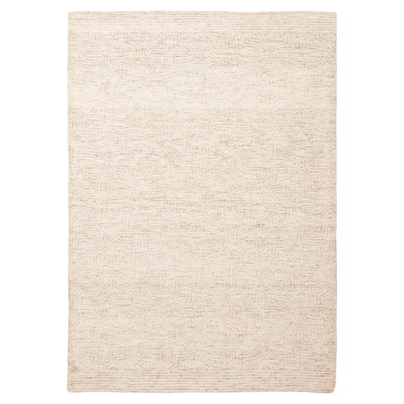ECARPETGALLERY Hand Tufted Timeless Cream Wool Rug - 5'3 x 7'8 - Cream - 5'3 x 7'8