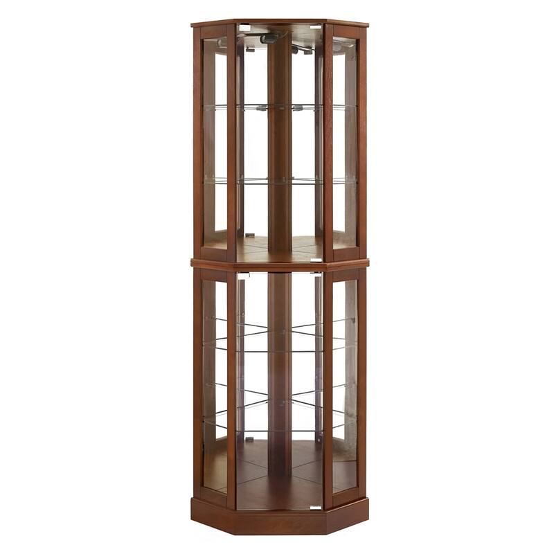 6 Shelf Lighted Display Cabinet with Adjustable Shelves (No E26 Bulb)