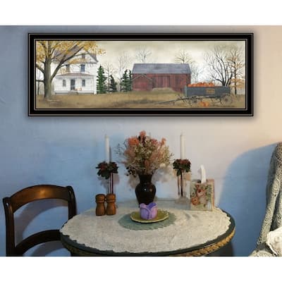 TrendyDecor4U Farmhouse "Pumpkins for Sale" Framed Print Wall Art by Billy Jacobs - Earthtone
