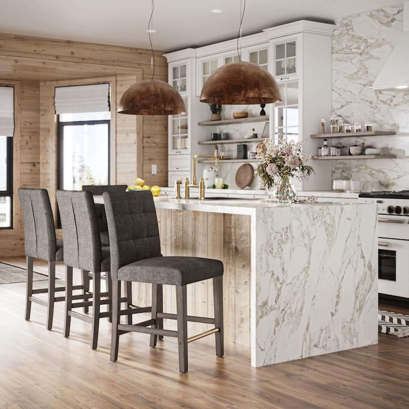Leila Upholstered 25" Counter Height Bar Stool