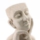 preview thumbnail 13 of 13, Speckled Beige Thoughtful Bust Head MgO Indoor/ Outdoor Statue Planter