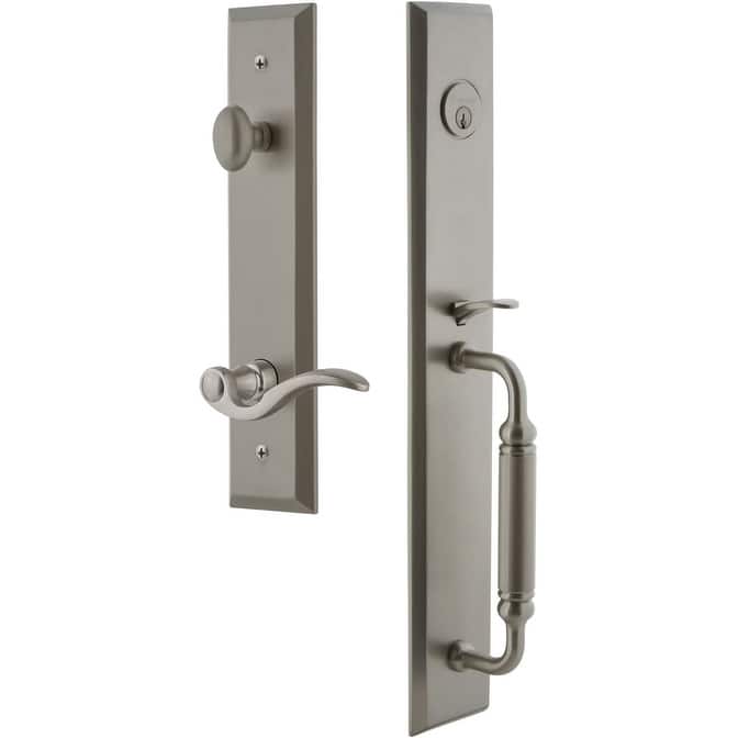 Grandeur Fifth Avenue Solid Brass Rose Right Handed Dummy "C" Grip - Satin Nickel