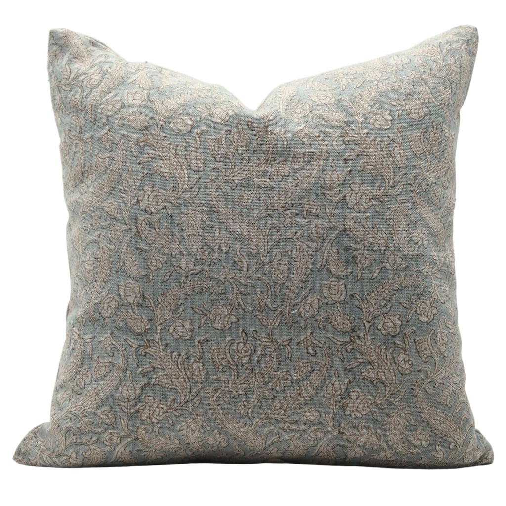 Fabdivine Block Print Linen Cushion Cover Boho Floral Sofa Couch Decoration