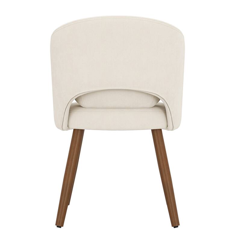 Linen Dining Chairs Set of 2/4/6 with Solid Wood Legs, Modern Kitchen Chairs with Lumbar Pillow for Dining Room Beige