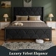 preview thumbnail 11 of 48, Hansabenne Solid Wood Bed Frame Queen and King Platform Bed Frame with Headboard White and Gray