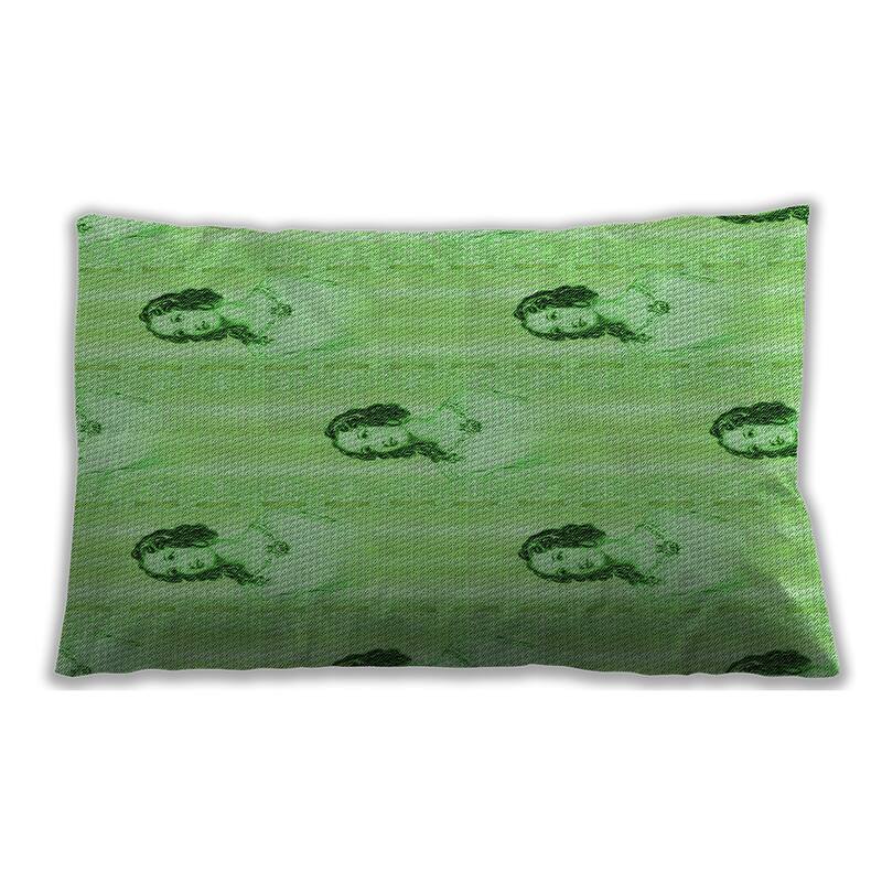 Ahgly Company Patterned IndoorOutdoor Emerald Green Lumbar Throw