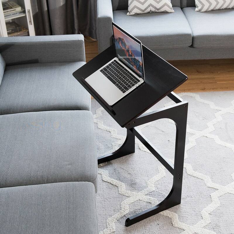 Wicker Side Table for Sofas with Adjustable Tilting Top - 23.5" x 16" x 27.5" (L x W x H)