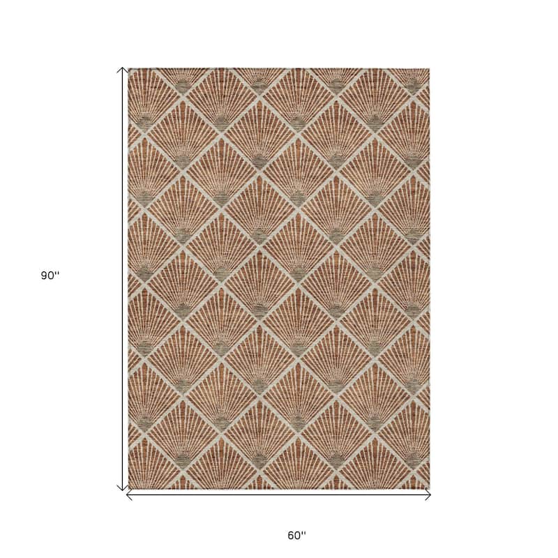 HomeRoots Geometric Transitional Rectangle Outdoor Rug