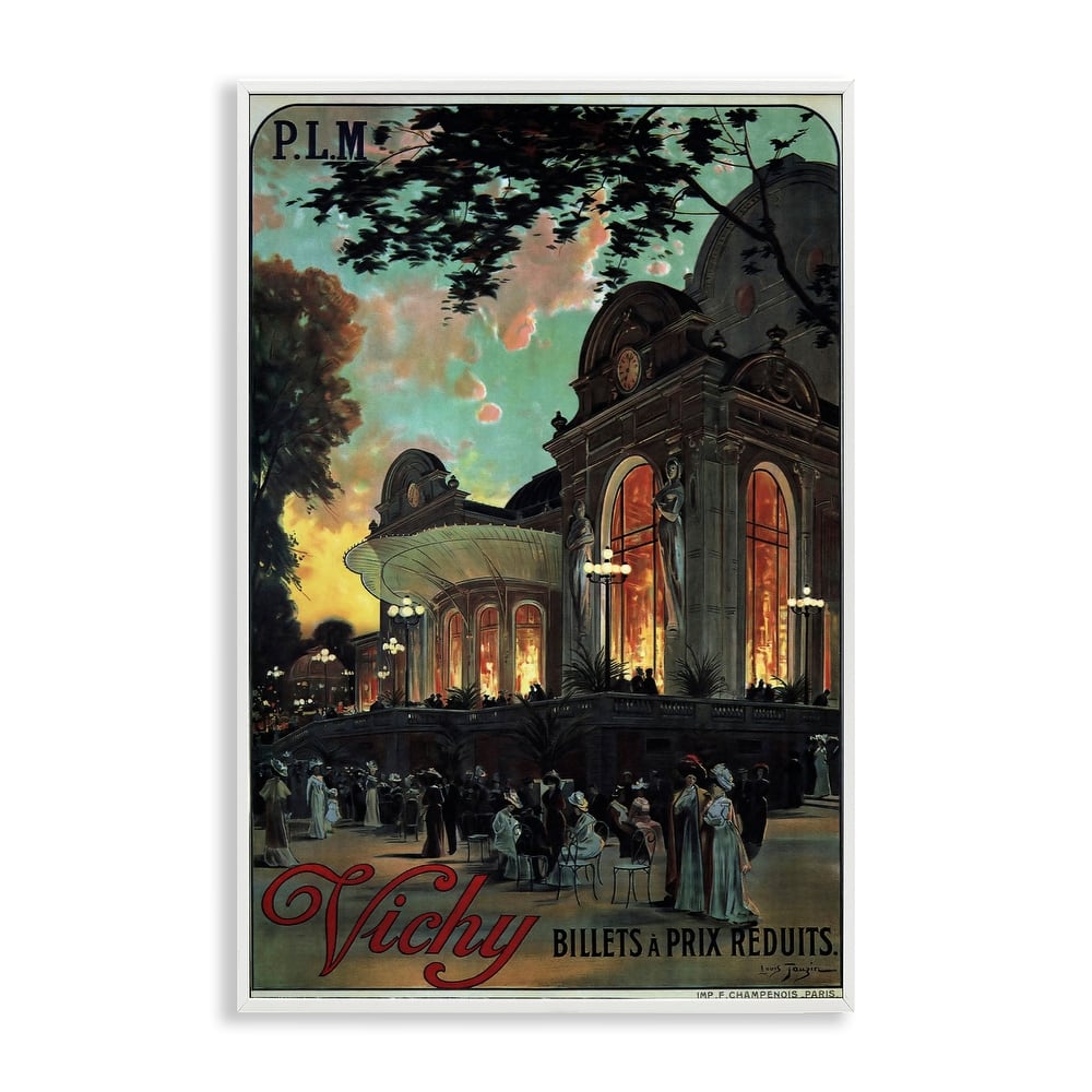 Stupell Vichy Cultural Antique Poster Framed Giclee Art Design By Marcus Jules