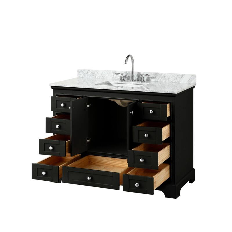 Wyndham Collection Deborah 48" Free Standing Single Vanity Set with