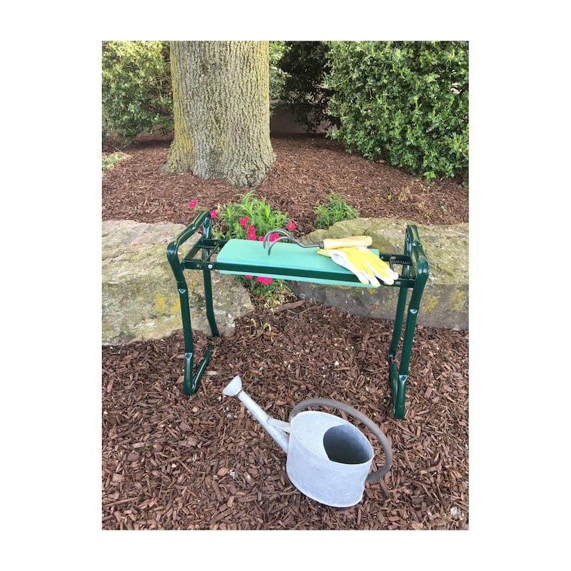 Tierra Garden Green Garden Kneeler Seat 23"W x 17"H, 4.5"H Kneeler, 6lbs.