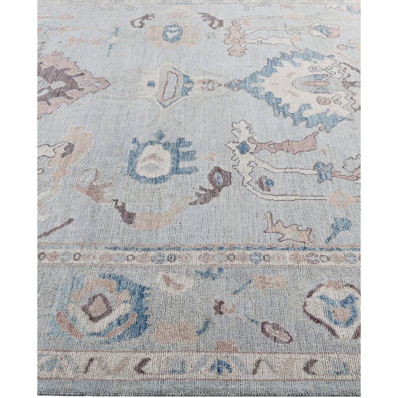 Oushak One-of-a-Kind Hand-Knotted Area Rug - Blue - 8' 2" x 9' 7"